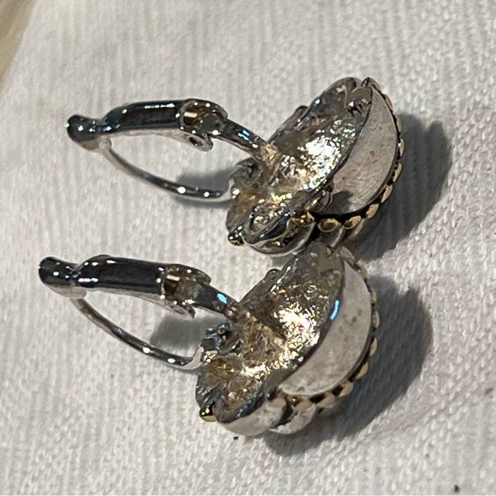 Vintage‎ Inspiration Pendant drop earrings Oval Barrel Shape Silver Tone Tiered - Picture 6 of 7